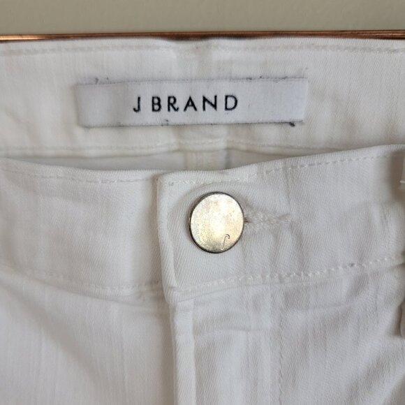 J Brand Cropped White Demented Distressed Skinny Ankle Frayed Mid Rise Jeans 27 - Picture 4 of 16